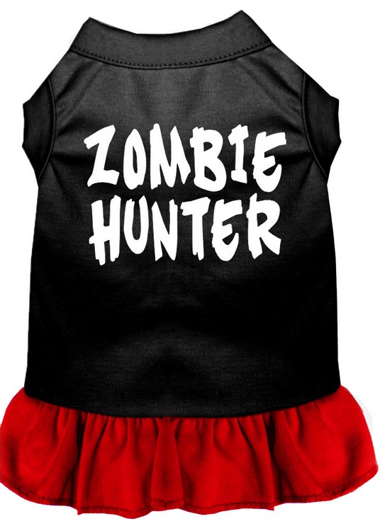 Zombie Hunter Screen Print Dress Black with Red Med